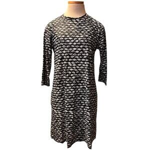 Southwind Apparel Savannah Swing UPF 50 Dress SZ L Black White Gray Fish Print